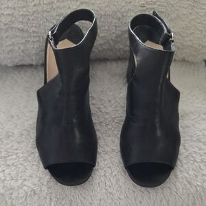 Prada Linea Rossa leather ankle wrap chunky heel sandals Sz 40